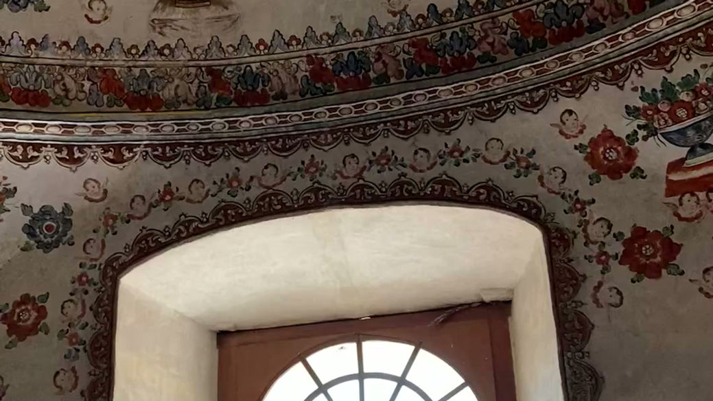 1700s music organ in church in Oaxaca, Mexico
